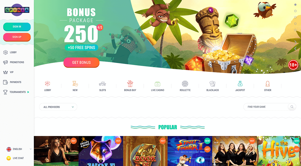 Casino screenshot spinia