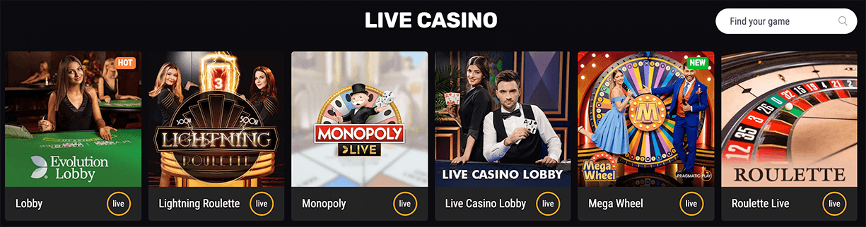 Ervaar het echte casino gevoel in het Live Casino